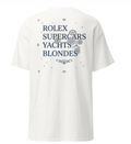 T-shirt Blanc “Rolex Supercars Yachts Blondes”